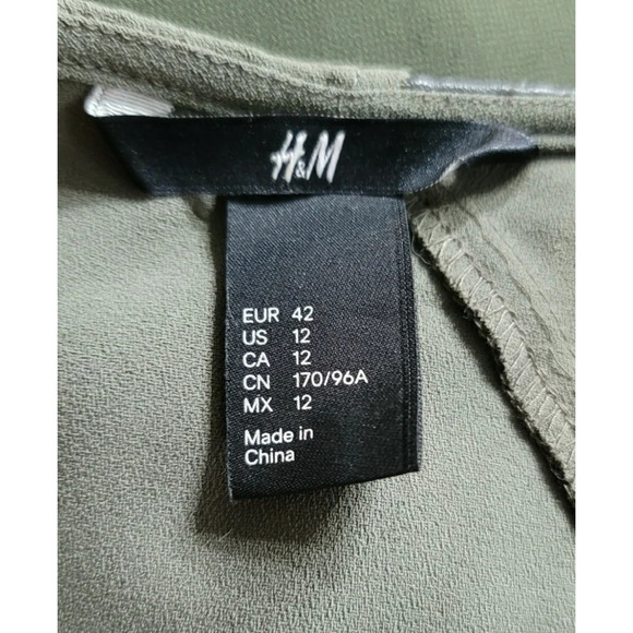 H & M Khaki Green Shift Dress Size 12 - Picture 5 of 8